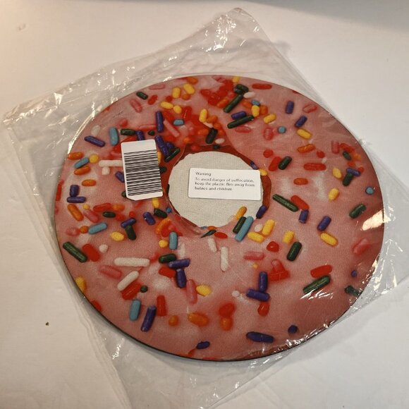 Pink Sprinkles Donut Mouse Pad 9" & Extra Large Tote Bag 20" x 15" Set New - Picture 2 of 5